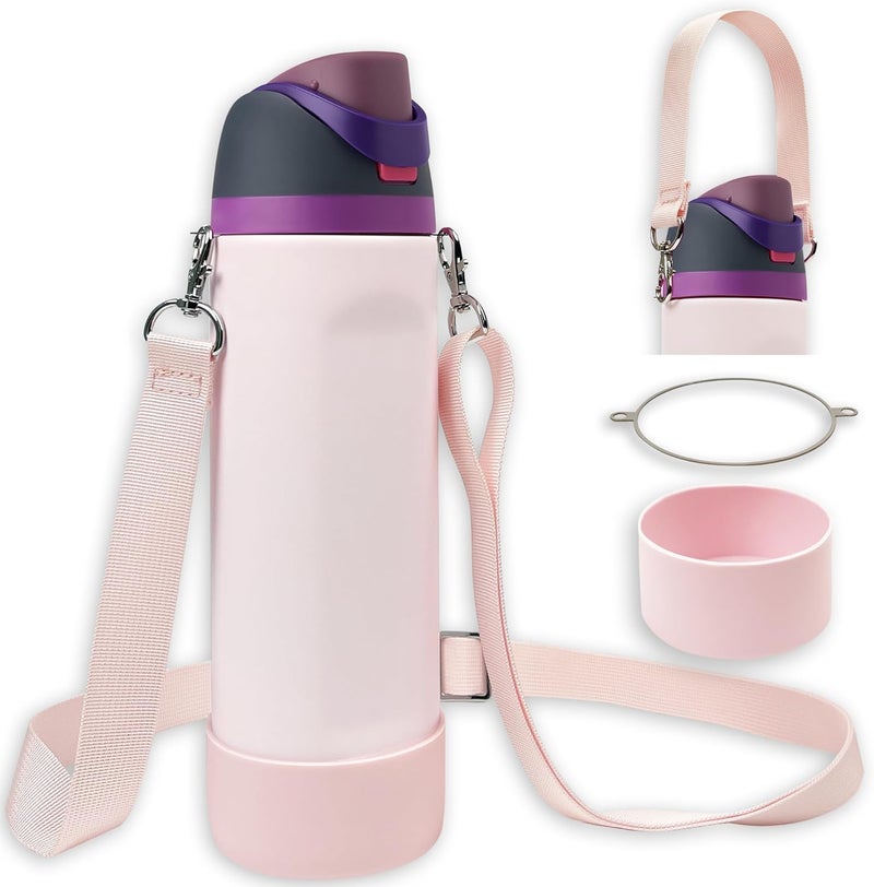 SITKOL Silicone Boot Set for Owala Water Bottle 24 oz, 32 oz, 40 oz - Includes Non-Slip Sleeve, Shoulder Strap & Handle Strap, Perfect Owala Accessories, Fits Owala Tumbler, Owala FreeSip, Candy Coated - Image 1